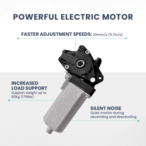 MotionGrey Ergo2 Standing Desk Bundle - Electric Height Adjustable Desk 55"x24" Dark Brown Top, Black Frame, Memory Settings-Ergonomic Sit Stand Home