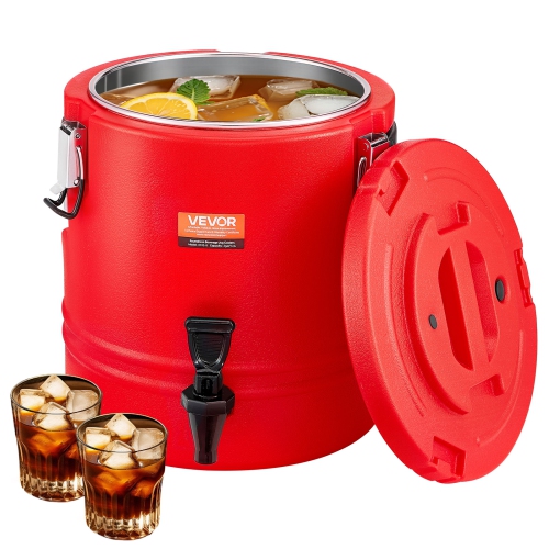 VEVOR  3 Gal/11.4L Insulated Beverage Dispenser, Thermal Hot And Cold Drink Server Dispenser \w Spigot, Food-Grade Cooler Jug \w 304 Stainless Steel