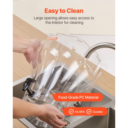 VEVOR 3.4 Gallon Beverage Dispenser, Drink Dispenser for Parties, Plastic Juice Dispensers with No-Drip Spigot, Iced Tea Lemonade Juice Water