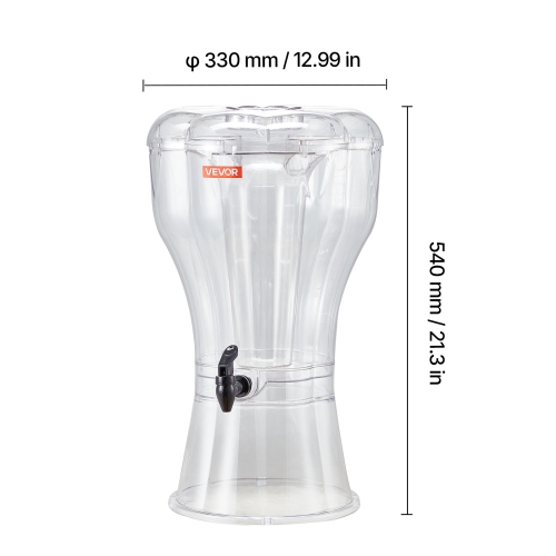 VEVOR 3.4 Gallon Beverage Dispenser, Drink Dispenser for Parties, Plastic Juice Dispensers with No-Drip Spigot, Iced Tea Lemonade Juice Water