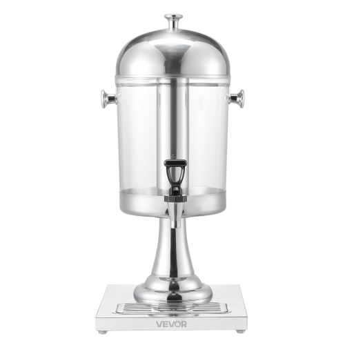 VEVOR 2.1 Gallon Beverage Dispenser, Drink Dispenser for Parties, Stainless Steel + Plastic Juice Dispensers with Spigot Ice Chamber Tray, Iced Tea