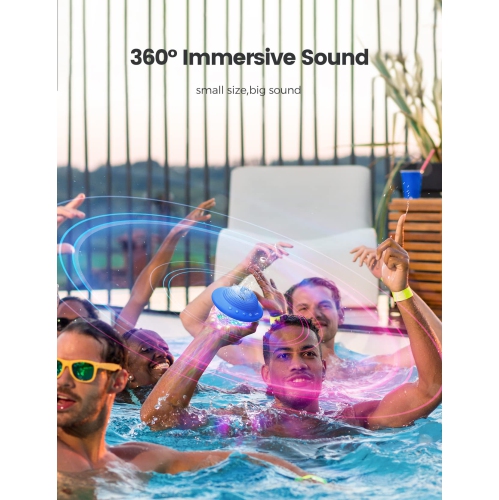 Haut-parleur de piscine flottant avec lumières LED colorées, haut-parleurs Bluetooth étanches IPX7 pour spa, haut-parleur sans fil portatif Bluetooth