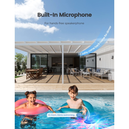 Haut-parleur de piscine flottant avec lumières LED colorées, haut-parleurs Bluetooth étanches IPX7 pour spa, haut-parleur sans fil portatif Bluetooth