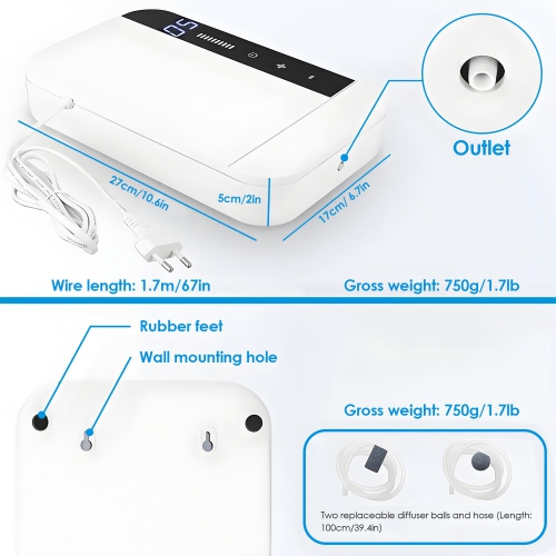 Ozone Generator Machine Portable Multipurpose Digital Ozone Generator with Timer for Water, Vegetable, Fruit, Meat 600mg/h