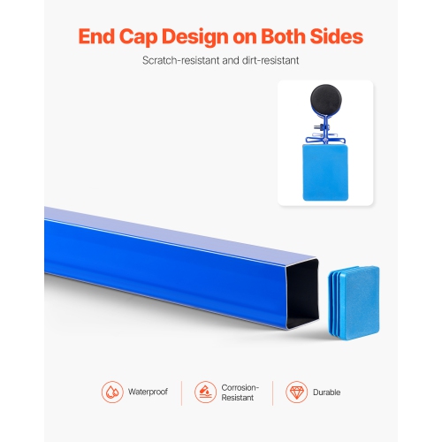 VEVOR 96 Inch Concrete Screed, Screed with Level Vial, Easy Cleanup & End Cap Design, Aluminum Lightweight & Reversable Handle for Leveling Floors,