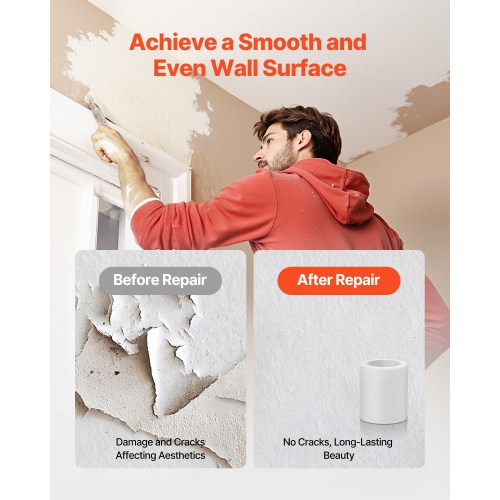 VEVOR 5.91 inch W x 98.43 ft L Drywall Mesh Tape, Self-Adhesive Fiberglass Drywall Joint Tape, 12 Rolls Dry Wall Patch for Easy Sheetrock Ceiling