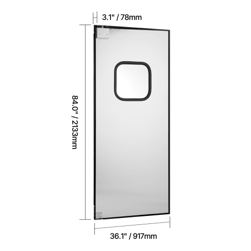 VEVOR 36"W x 84" HTraffic Swing Door, Single Panel, Stainless Steel Commercial Swinging Doors with Hardware & Accessories, Ideal for Residential Use,