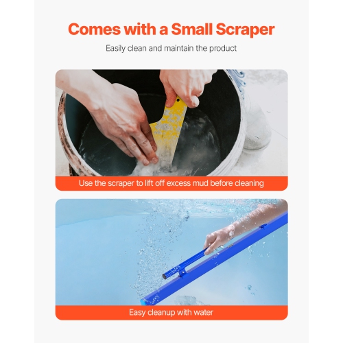 Vis à béton VEVOR de 48 po, vis avec fiole de niveau, nettoyage facile et embout, légère en aluminium et poignée réversible pour niveler les