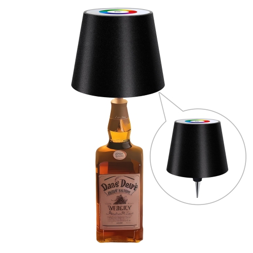 Lampe de bouteille sans fil 3 couleurs à gradation progressive, lampe de recharge sans fil, lampe tactile rechargeable extérieure pour le salon, le