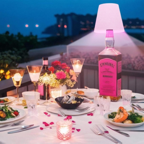 Lampe de bouteille sans fil 3 couleurs à gradation progressive, lampe de recharge sans fil, lampe tactile rechargeable extérieure pour le salon, le