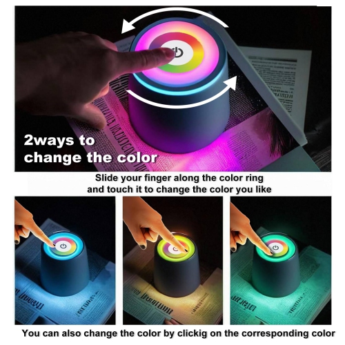 Lampe de bouteille sans fil 3 couleurs à gradation progressive, lampe de recharge sans fil, lampe tactile rechargeable extérieure pour le salon, le