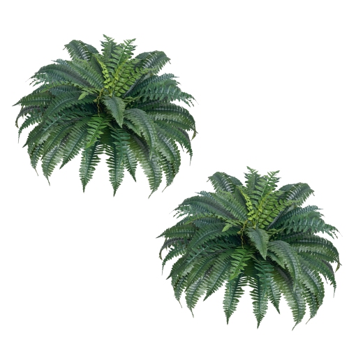 VEVOR 2 Pcs Artificial Ferns , Natural Spread Diameter 43-47 Inch, Large Hanging Artificial Boston Ferns, Fake Plant Wall Decor with 50 Branches,