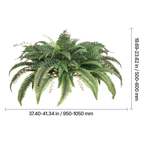 VEVOR 37-41 Inch Artificial Ferns, Natural Spread Diameter , Large Hanging Fake Boston Ferns, Sunlight Resistant Fake Plant Wall Decor with 80