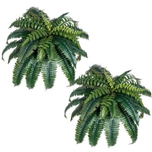 VEVOR 2 Pcs Artificial Ferns , Natural Spread Diameter 35-39 Inch, Large Hanging Artificial Boston Ferns, Fake Plant Wall Decor with 35 Branches,