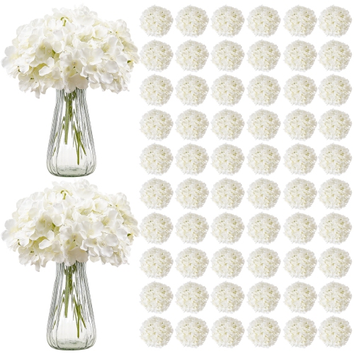VEVOR  205 PCs Artificial Flowers, Real Looking Silk Fake Hydrangea Bulk Faux Bridal Shower w Stems for Diy Wedding Bouquets, Home Centerpieces