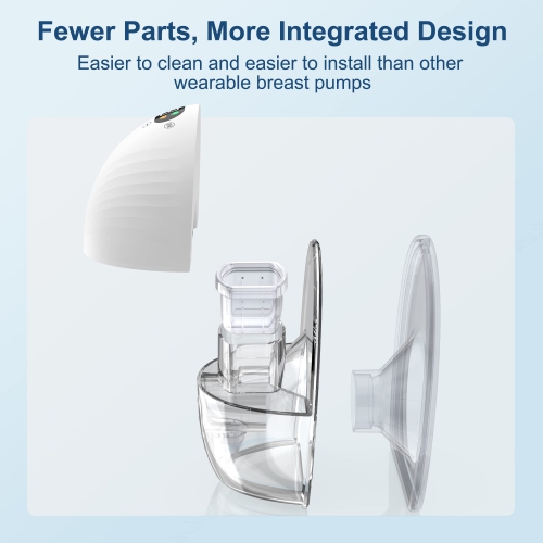 2PCS Wearable Breast Pump with 24mm Flanges, Low-Noise and Painless Hands Free Electric Breast Pump