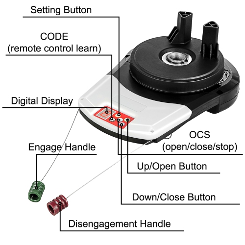VEVOR 800N Garage Roller Door Opener, Lift Force 164 ft Remote Control, 110V Electric Roller Gate Opener, Auto Garage Roller Gate Opener Kit with 2