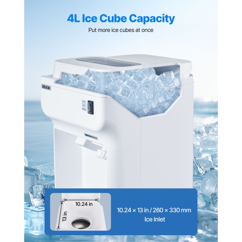 VEVOR 350W Commercial Ice Shaver Crusher, 220lbs Per Hour Electric Snow Cone Maker with 4L Ice Cube Box,1500RPM Tabletop Shaved Ice Machine for