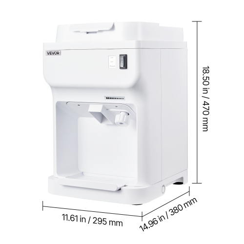 VEVOR 350W Commercial Ice Shaver Crusher, 220lbs Per Hour Electric Snow Cone Maker with 4L Ice Cube Box,1500RPM Tabletop Shaved Ice Machine for