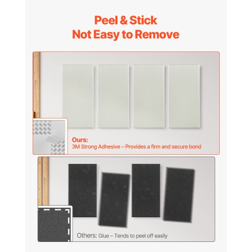 Panneaux acoustiques VEVOR 4 PCS, 2&nbsp;po d'épaisseur, 23,6x11.8 en fibre de verre, panneaux muraux insonorisants auto-adhésifs, pour les studios,