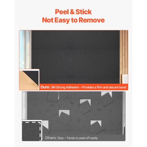 VEVOR 18 Pack Acoustic Panels with Self Adhesive, 11.8x11.8x0.4 in Sound Proof Foam Panels, Polyester Fiber Soundproof Panels High Density, for