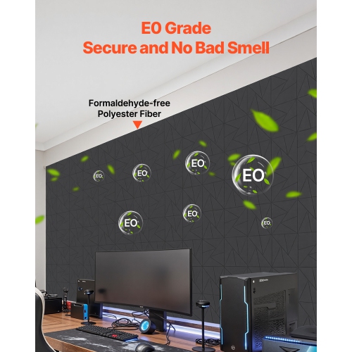 VEVOR 18 Pack Acoustic Panels with Self Adhesive, 11.8x11.8x0.4 in Sound Proof Foam Panels, Polyester Fiber Soundproof Panels High Density, for