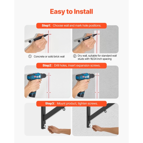 VEVOR 50 in Width Pull Up Bar, Multi-Grip Wall Mounted Pull Ups, Multifunctional Chin Up Training Station, Steel Upper Body Workout Bars with