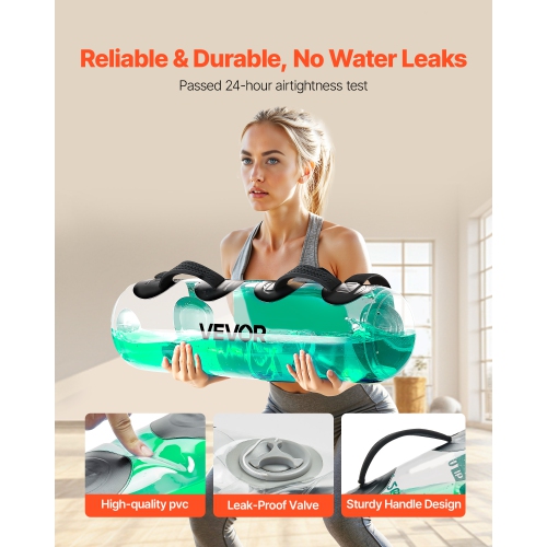VEVOR 50 lbs Water Weights Aqua Bag, Large Aqua Bags for Workout, Adjustable Portable Stability Fitness & Full Body Exercise Equipment, for Strength