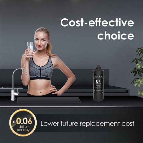 Cartouche de filtre de rechange RF10-UF de 0,01 micron de Waterdrop pour filtre à eau de dessous d'évier de 10, 10, 10UB, 10UB-UF