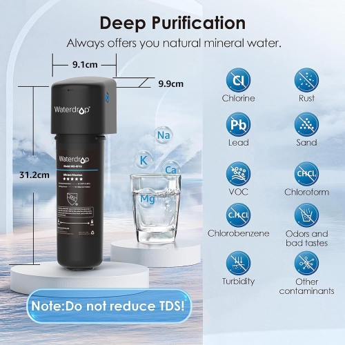 Waterdrop 10 – Système de filtration d'eau pour dessous d'évier, certifié NSF/ANSI 42, 8 000 gallons