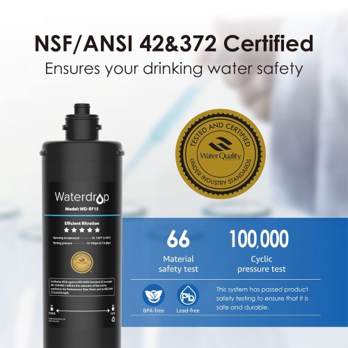 Cartouche de filtre de rechange RF17 de Waterdrop pour filtre à eau de dessous d'évier de 17-17UB