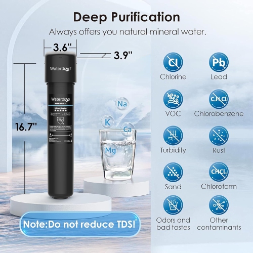 Système de filtration d'eau pour dessous d'évier Waterdrop 15, RF15 supplémentaire