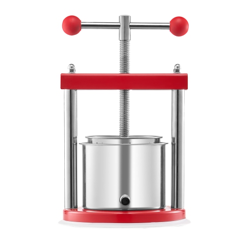 VEVOR 1.6 Gal/ 6 L Fruit Wine Press, 2 Stainless Steel Barrels, Manual Juice Maker, Cider Apple Grape Tincture Honey Olive Oil Making Press with