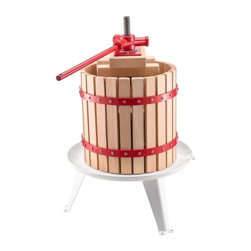 VEVOR 3.2 Gal/ 12 L Fruit Wine Press, Solid Wood Basket with 8 Blocks, Heavy Duty Manual Juice Maker, Cider Apple Grape Honey Olive Oil Making Press