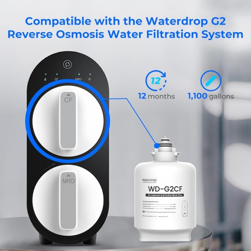 Pichet à eau WD-WFD-22 L supplémentaire avec système d'osmose inverse G2P600 d'Waterdrop