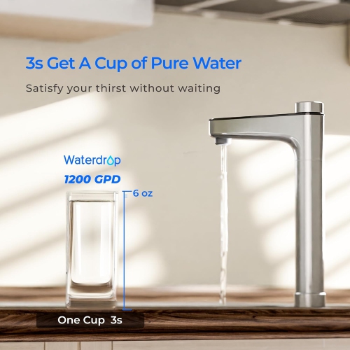 Waterdrop – Système d'osmose inverse X12-Alkaline pH+, certifié NSF/ANSI 42&58&372, sous l'évier, sans BPA