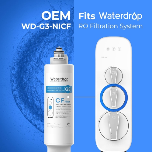Waterdrop G3P800 Reverse Osmosis System, 800 GPD Fast Flow, NSF/ANSI 42 & 53 & 58 & 372 Certified, 3:1 Pure to Drain, LED Purifier, Smart Faucet