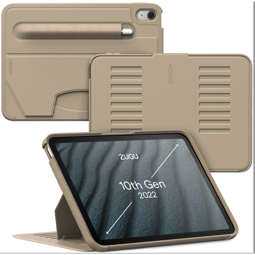 ZUGU CASE for iPad 10.9 Inch 11th Gen & 10th Gen (2022) Slim Protective Case - Apple Pencil Charging - Magnetic Stand & Sleep/Wake Cover - SAND