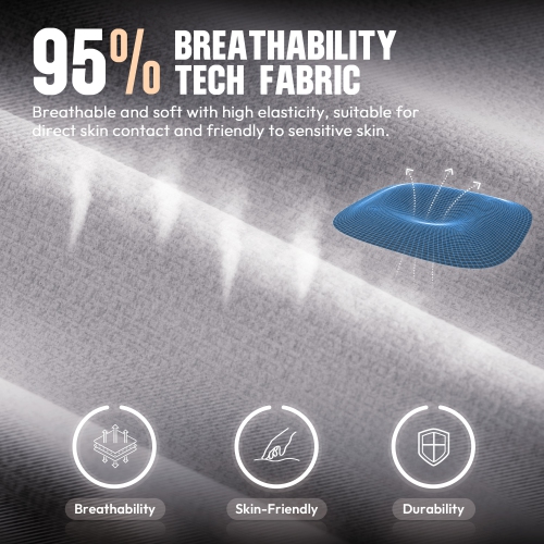 Dowinx Gaming Chair Fabric with Footrest, Ergonomic Computer Chair with Massage Lumbar Support, Big and Tall Game Chair for Adults, Home Office Chair