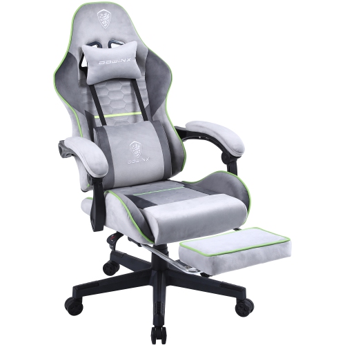 Fauteuil de jeu Dowinx, fauteuil de bureau en tissu avec coussin à ressorts ensachés, tissu de fauteuil de massage avec appuie-tête, fauteuil