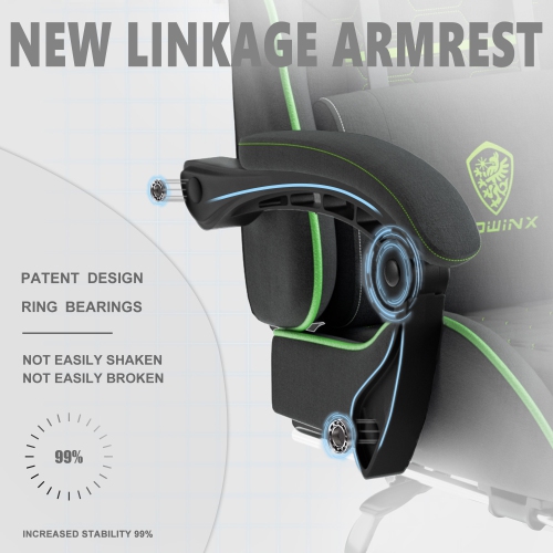 Fauteuil de jeu Dowinx, fauteuil de bureau en tissu avec coussin à ressorts ensachés, tissu de fauteuil de massage avec appuie-tête, fauteuil