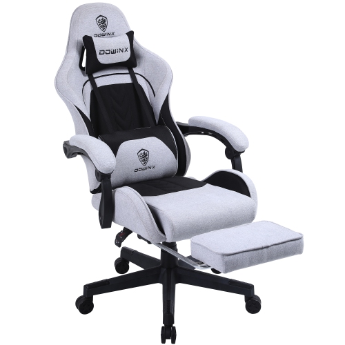 Fauteuil de jeu Dowinx, fauteuil de bureau en tissu avec coussin à ressorts ensachés, tissu de fauteuil de massage avec appuie-tête, fauteuil