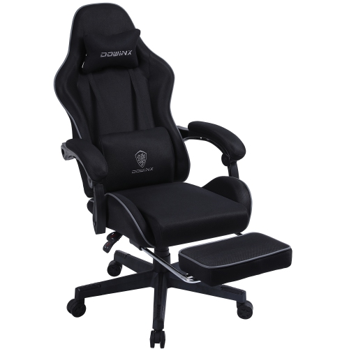 Fauteuil de jeu Dowinx, fauteuil de bureau en tissu avec coussin à ressorts ensachés, tissu de fauteuil de massage avec appuie-tête, fauteuil