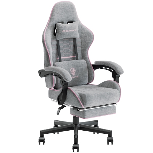 Dowinx High Back Gaming Chair for Adults Big and Tall, Office Chair Fabric with Pocket Spring Cushion, Ergonomic Computer Chair with Massage Lumbar