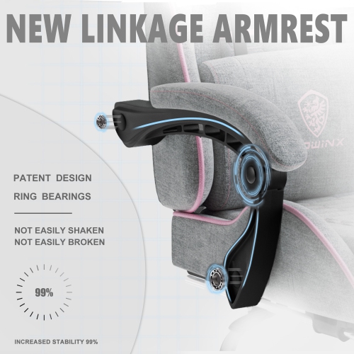 Dowinx High Back Gaming Chair for Adults Big and Tall, Office Chair Fabric with Pocket Spring Cushion, Ergonomic Computer Chair with Massage Lumbar