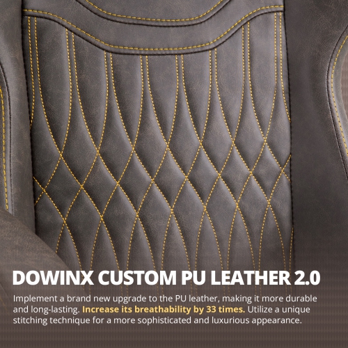 Dowinx Gaming Chair Breathable PU Leather Gamer Chair with Pocket Spring Cushion, Ergonomic Computer Chair with Massage Lumbar Support,Adjustable