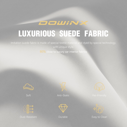 Dowinx Gaming Chair with Massage Lumbar Support & Footrest - Ergonomic Reclining Office Chair, High Back Suede Fabric for Adults