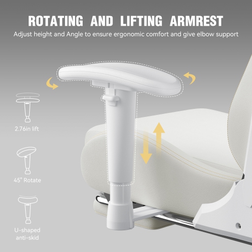 Dowinx Gaming Chair with Massage Lumbar Support & Footrest - Ergonomic Reclining Office Chair, High Back Suede Fabric for Adults