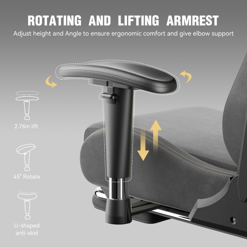 Dowinx Gaming Chair with Massage Lumbar Support & Footrest - Ergonomic Reclining Office Chair, High Back Suede Fabric for Adults