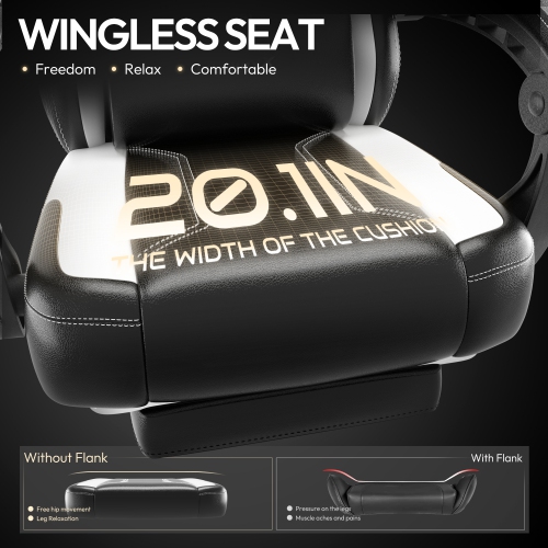 Dowinx Ergonomic Gaming Chair with Lumbar Support, High Back Office Chair with Footres, PU Leather Game Chair 300LBS for Big and Tall Adults, Swivel